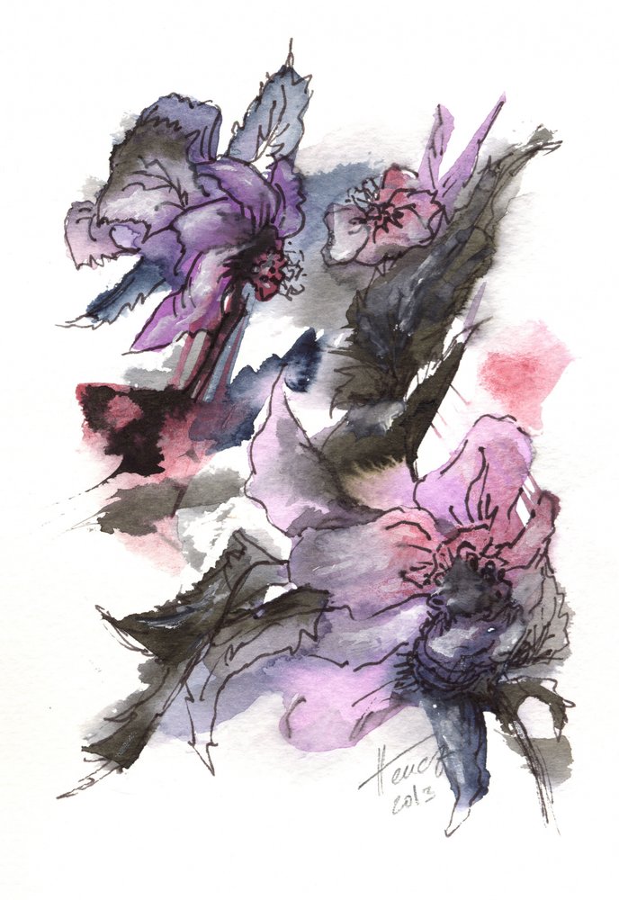 Stimmungsvolle Florale Skizze von Aniko Hencz