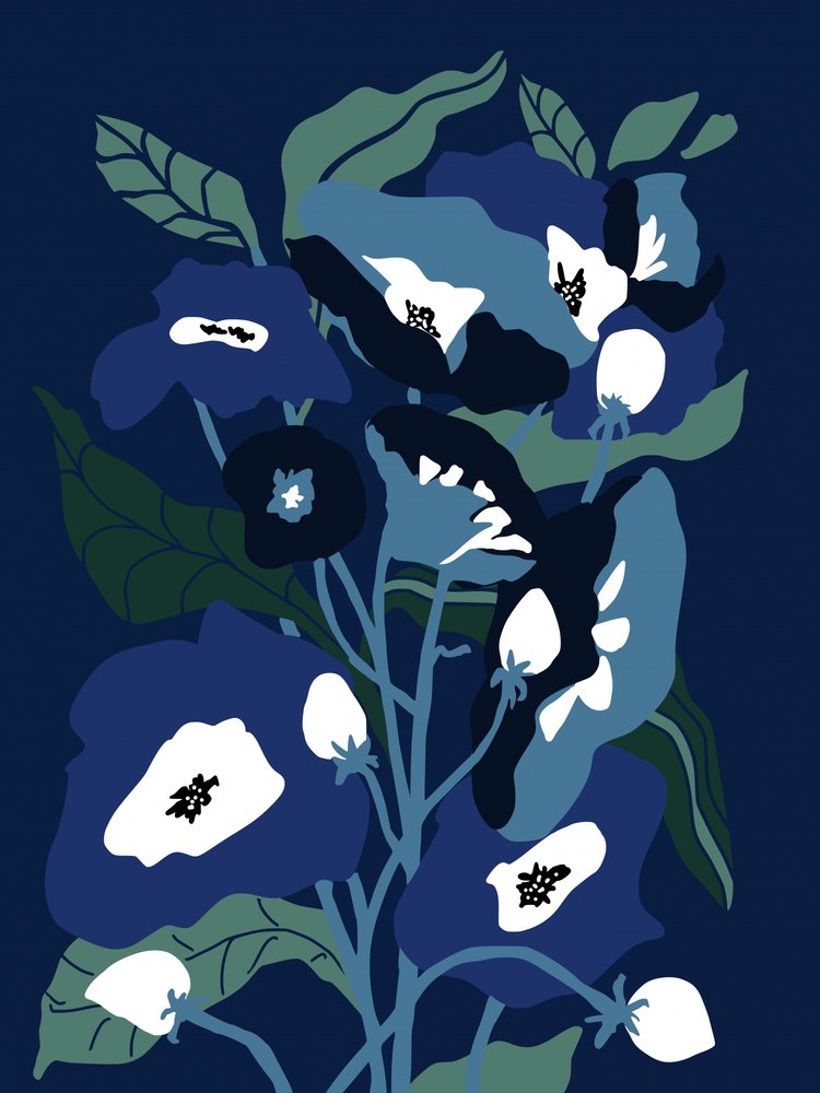 Tiefblaue Botanicals von Annick
