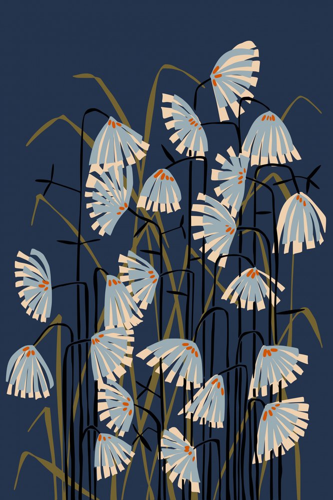 Stilisierte Marineblüten von Annick