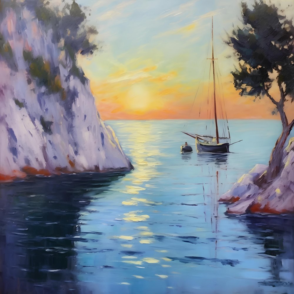 Küsten Sonnenuntergang Segel von Avanesova Elena