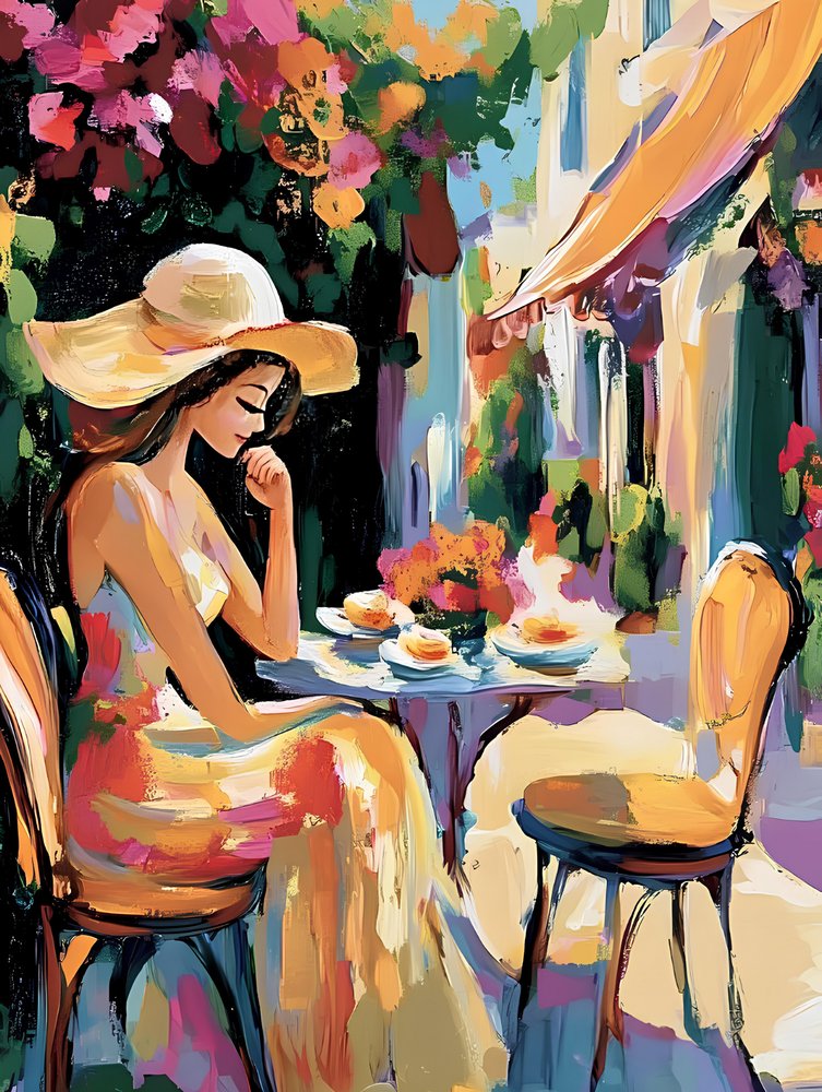Farbenfroher Café-Nachmittag von Avanesova Elena