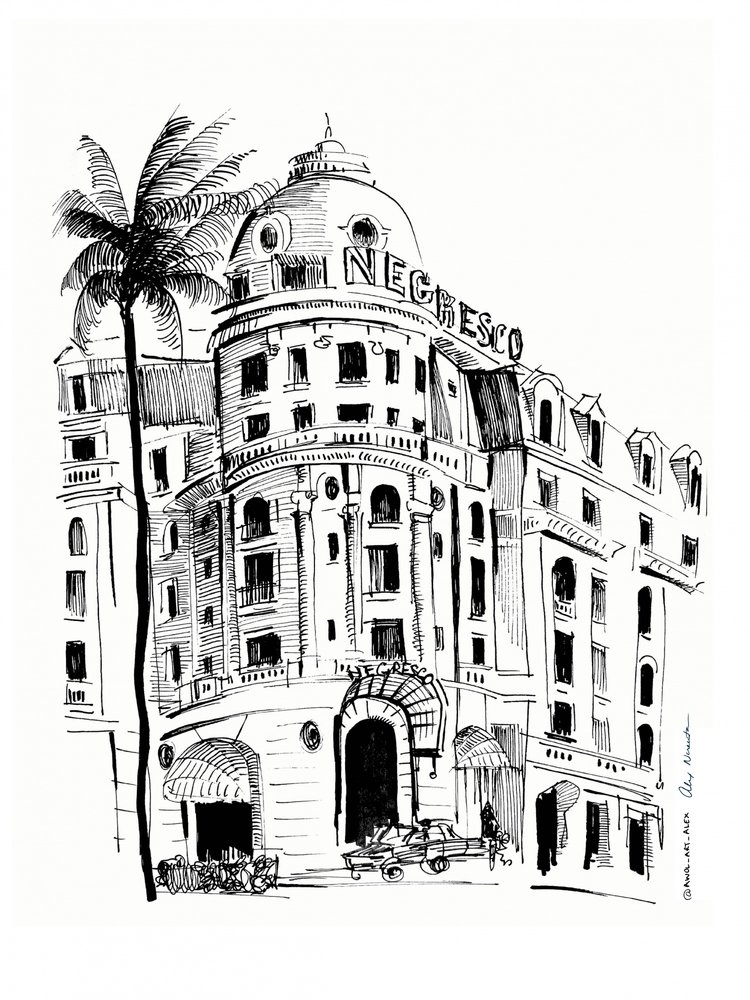 Historische Hotelskizze von Awol Art Alex