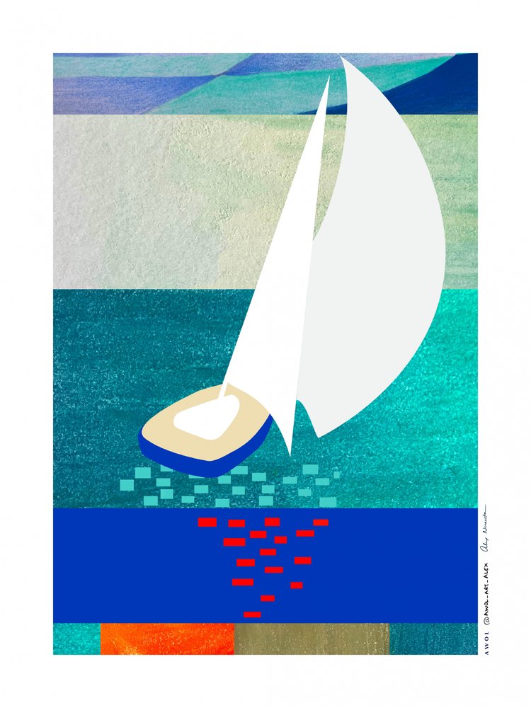Modernes Segelboot Gelassenheit von Awol Art Alex