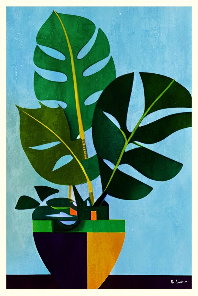 Moderne Getopfte Monstera von Bo Anderson