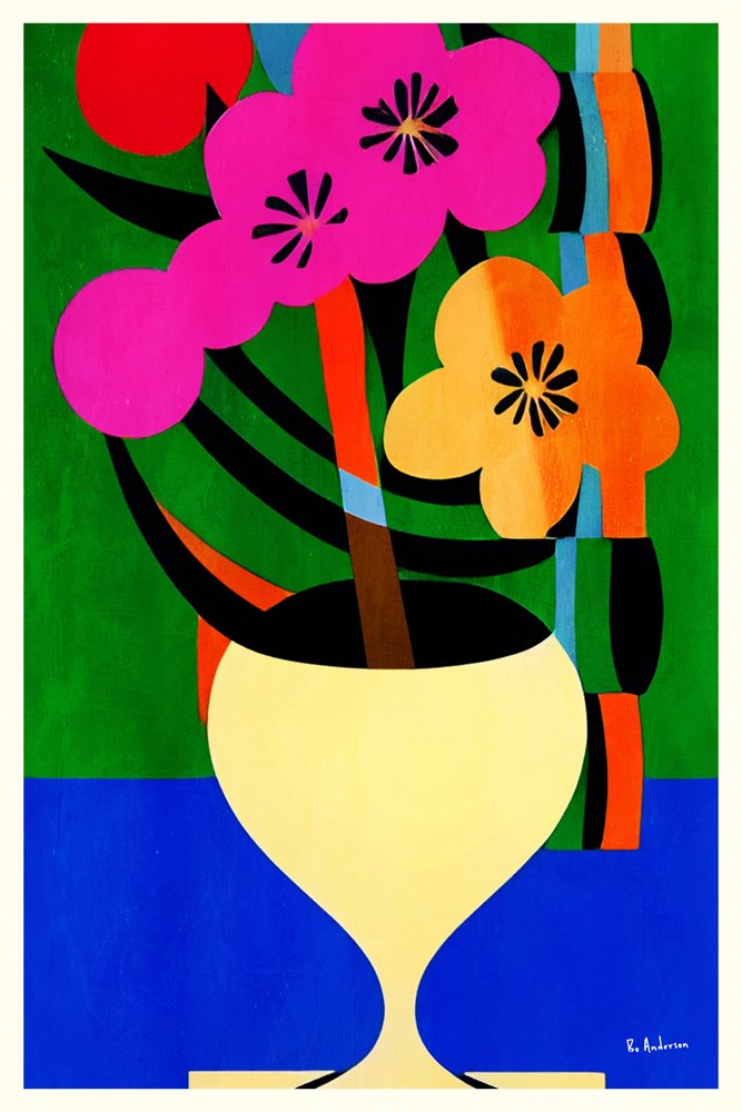 Lebhafte Blumenabstraktion von Bo Anderson