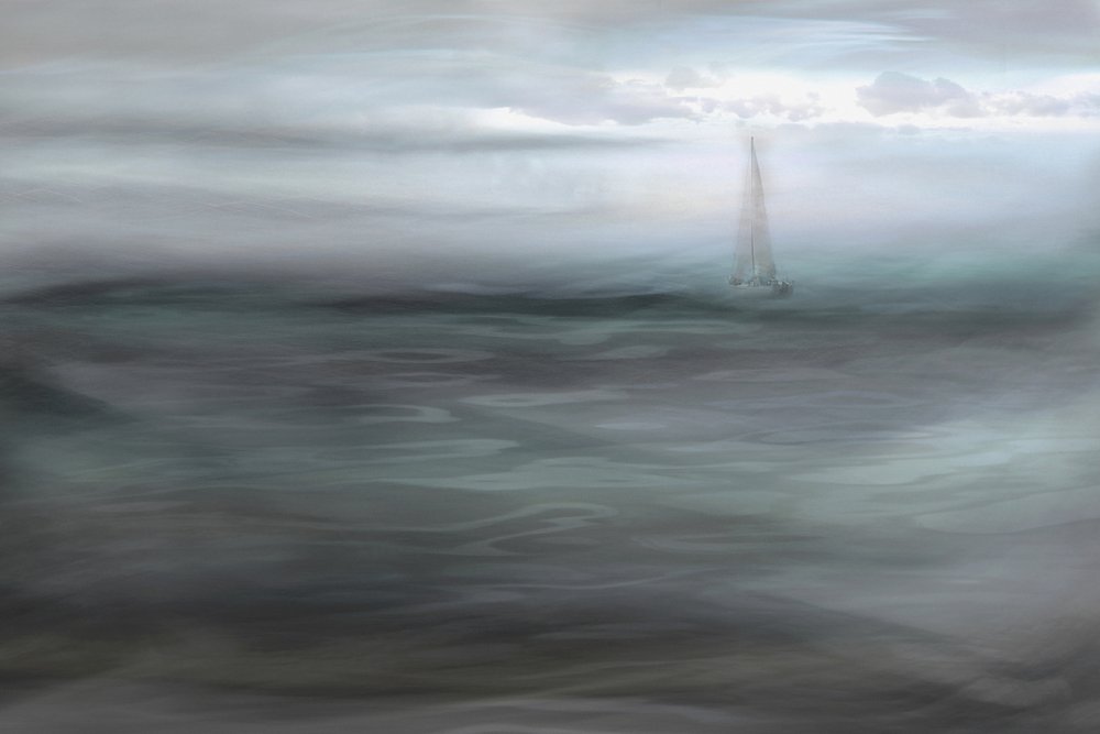 Nebliges Ozeansegelboot von Christina Sillen
