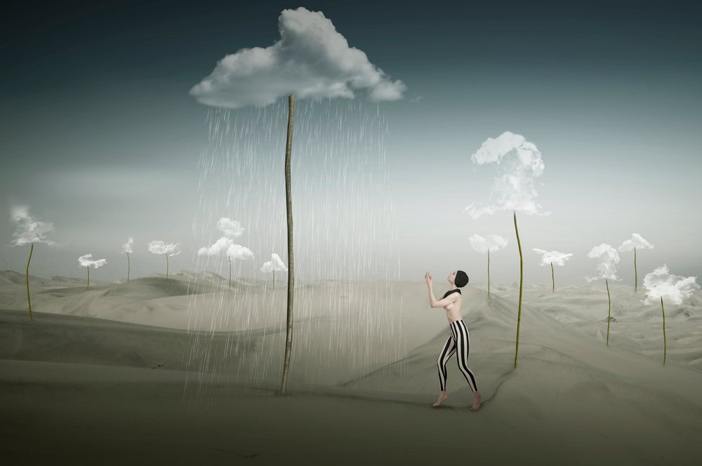 Surrealer Wüstenregen von Christine von Diepenbroek