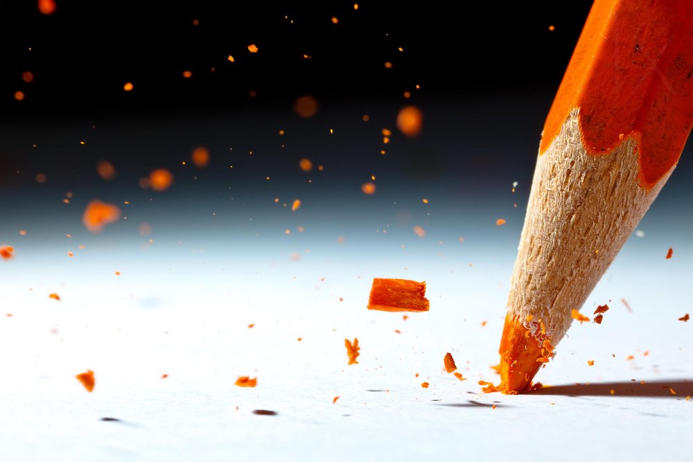 Oranger Bleistiftbruch von Christophe Kiciak