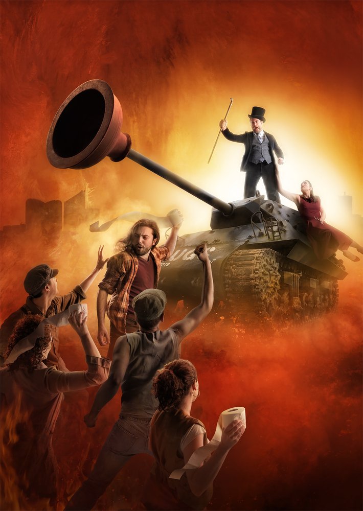 Zylinderhut-Panzerprotest von Christophe Kiciak