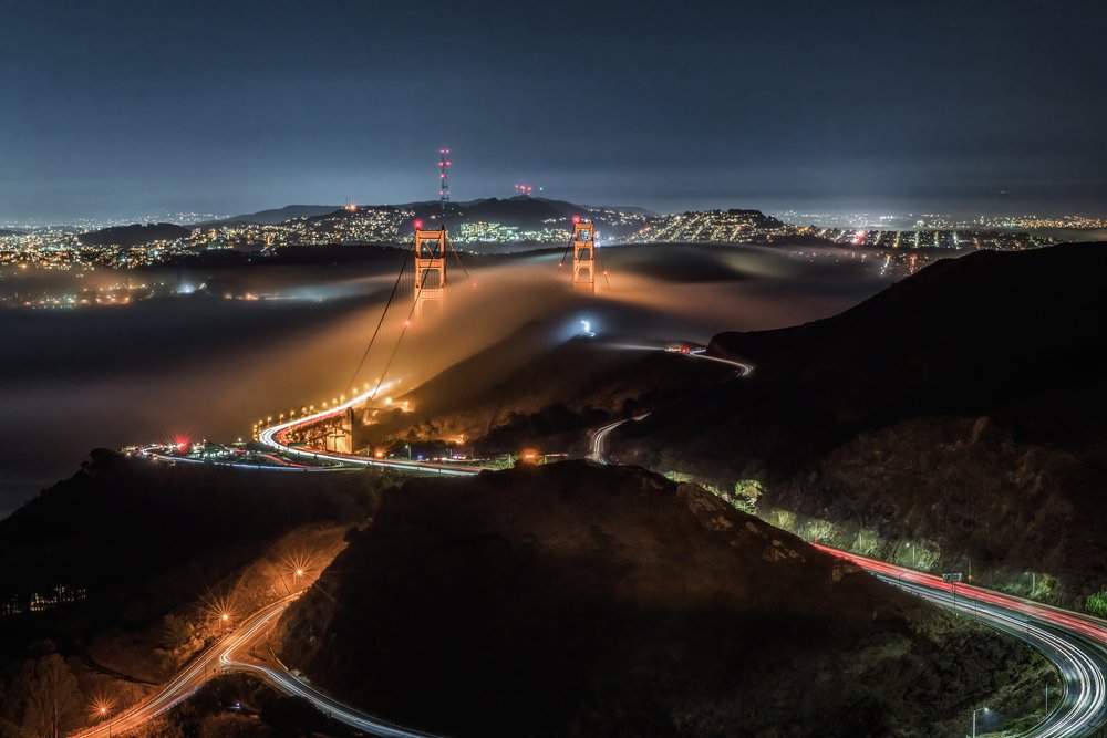 Golden Gate Nachtnebel von Chuanxu Ren