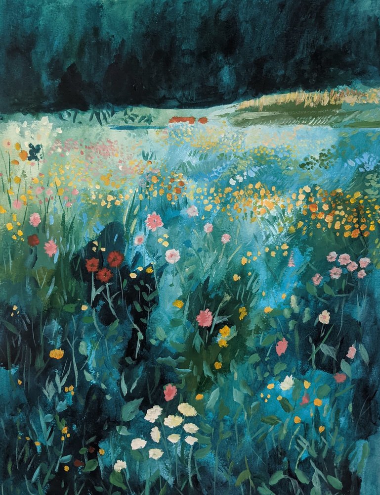 Lebendige Wildblumenwiese von Claire Whitehead