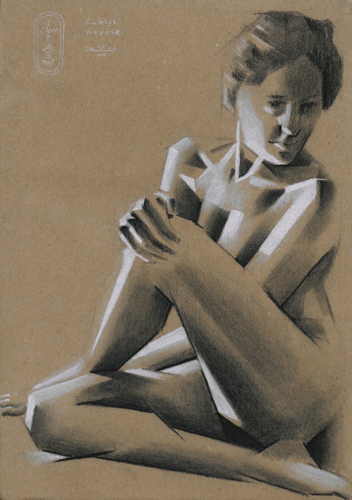 Dramatische sitzende Figur von Corné Akkers