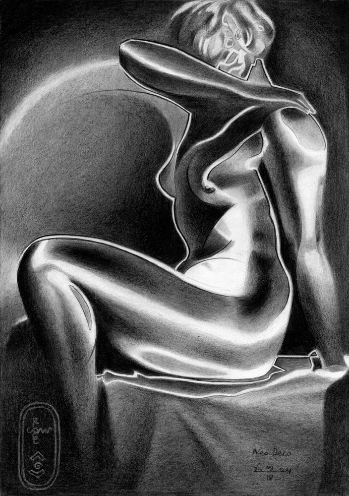 Leuchtende Art Deco Frau von Corné Akkers