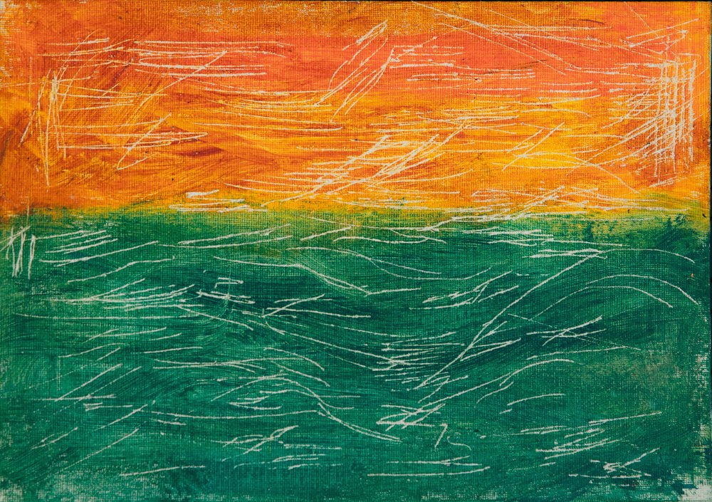 Orange-grüner Horizont von Dale Hefer
