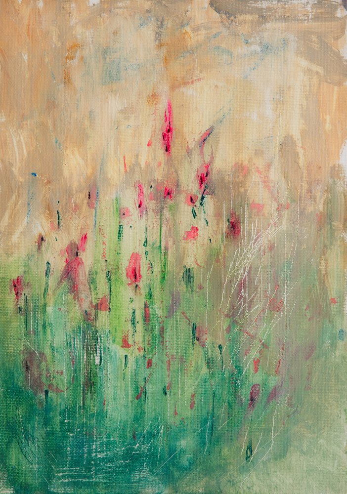 Lebendiges Blumenabstrakt von Dale Hefer