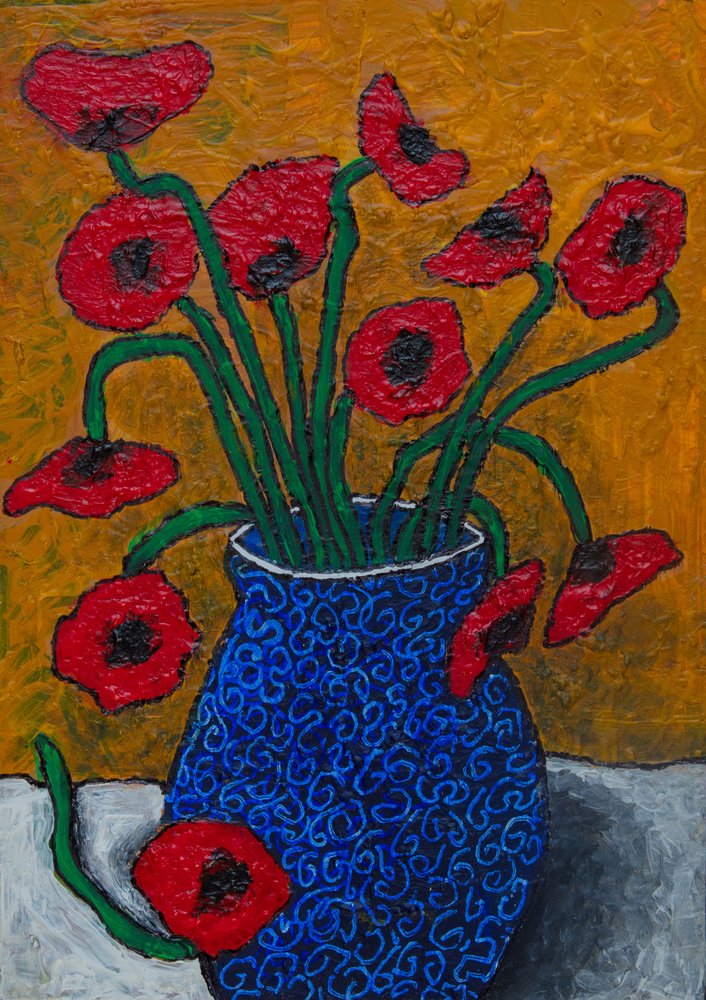 Lebendige Mohnblumen Stillleben von Dale Hefer & Family
