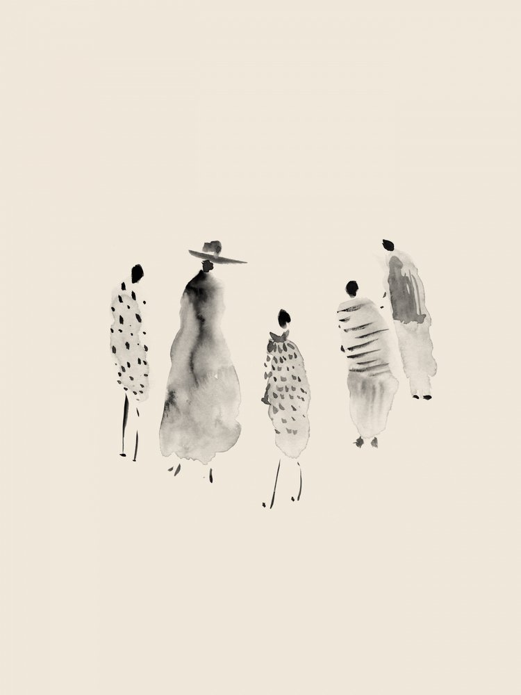 Modische Aquarellfiguren von Danushka Abeygoda