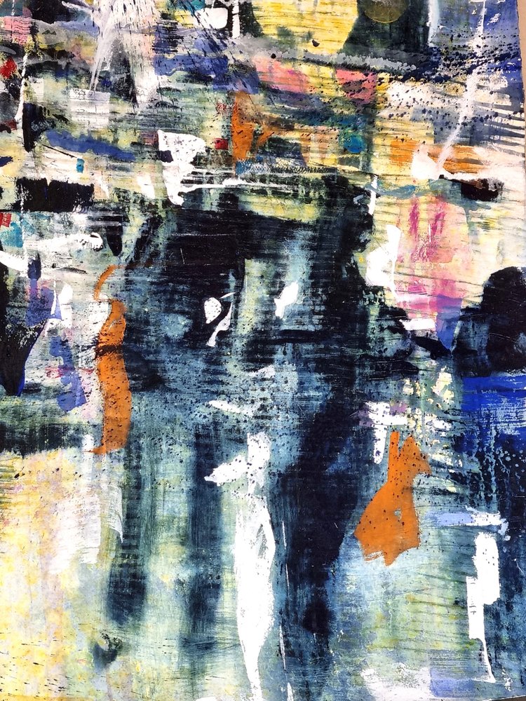 Texturiertes Blau-Orange von David Antonides