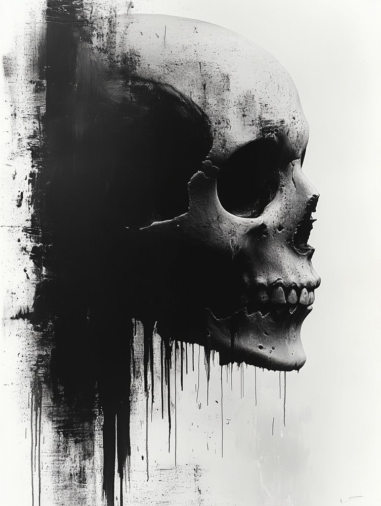 Dunkler Grunge-Schädel von David Drake