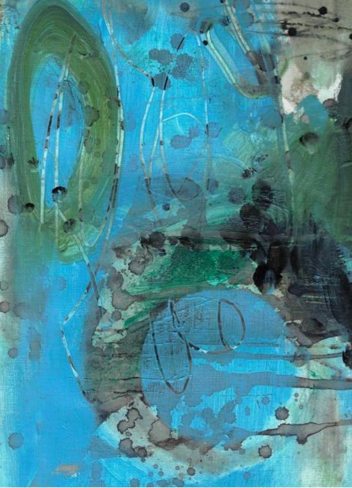 Fließendes Blau-Grünes Abstrakt von Deb Chaney