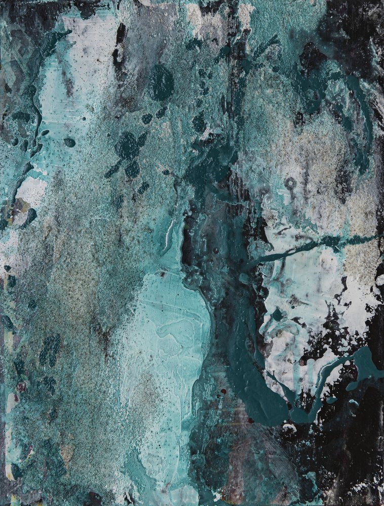 Teal Grunge Textur von Deb Chaney