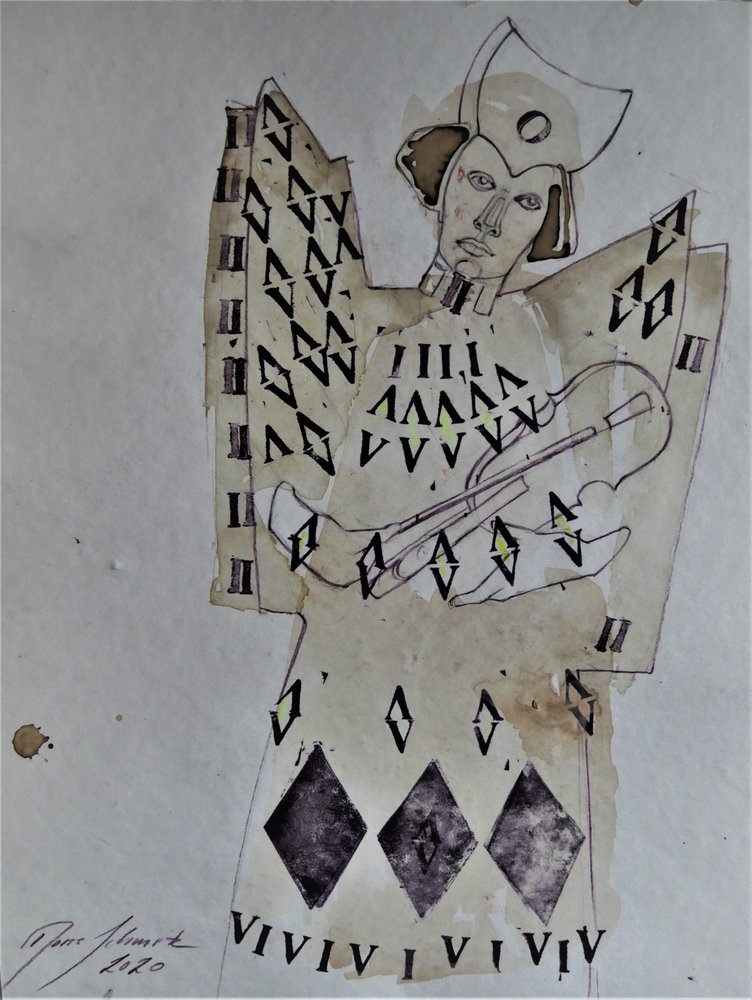 Engelhafter geometrischer Musiker von Doris Schmitz