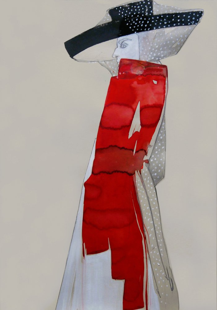 Elegante Frau in Rot von Doris Schmitz