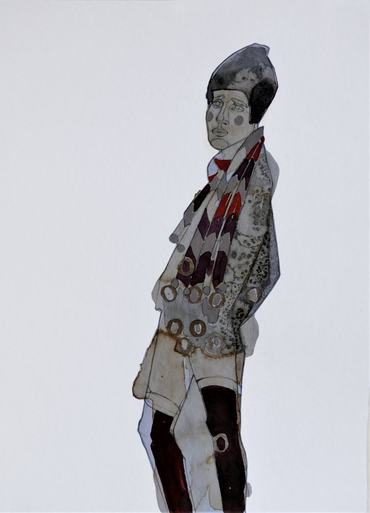 Nachdenklicher Junge mit Schal von Doris Schmitz