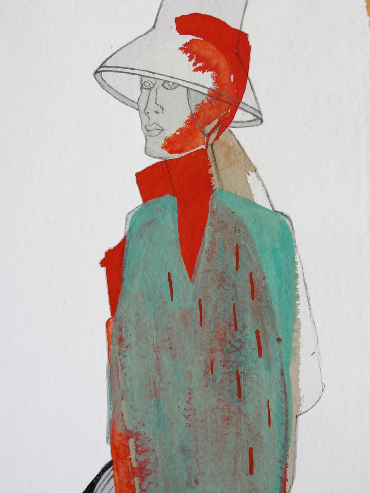 Roter Spritzer Modefigur von Doris Schmitz