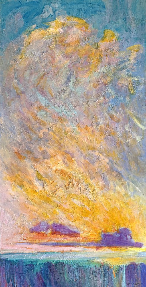 Goldener Sonnenuntergang am Meer von Dorothy Fagan