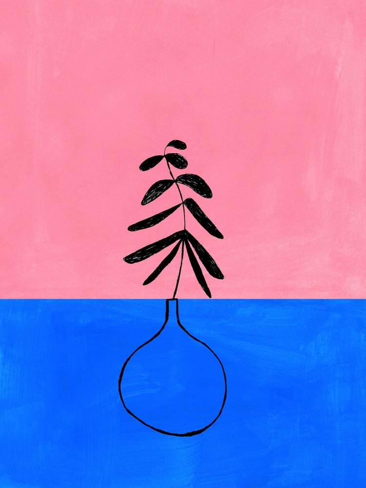 Pink-blaue Botanik von Ejaaz Haniff