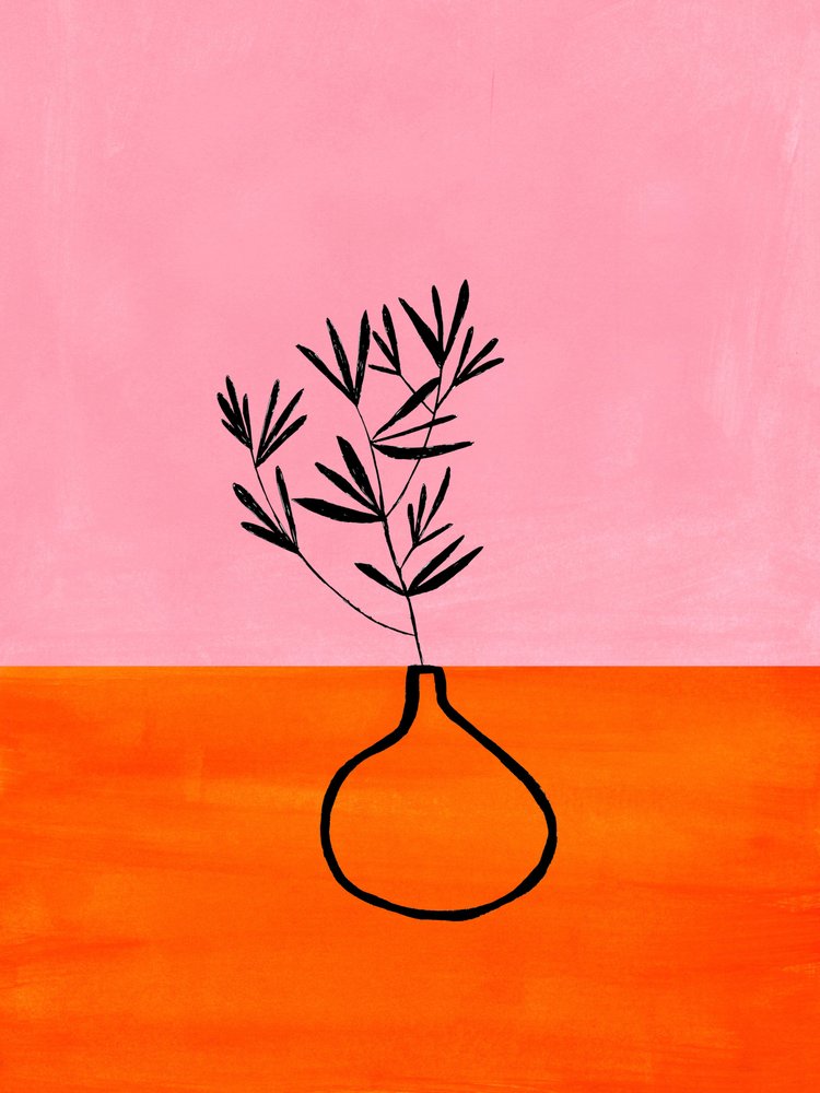 Lebhafte pink-orange Pflanze von Ejaaz Haniff