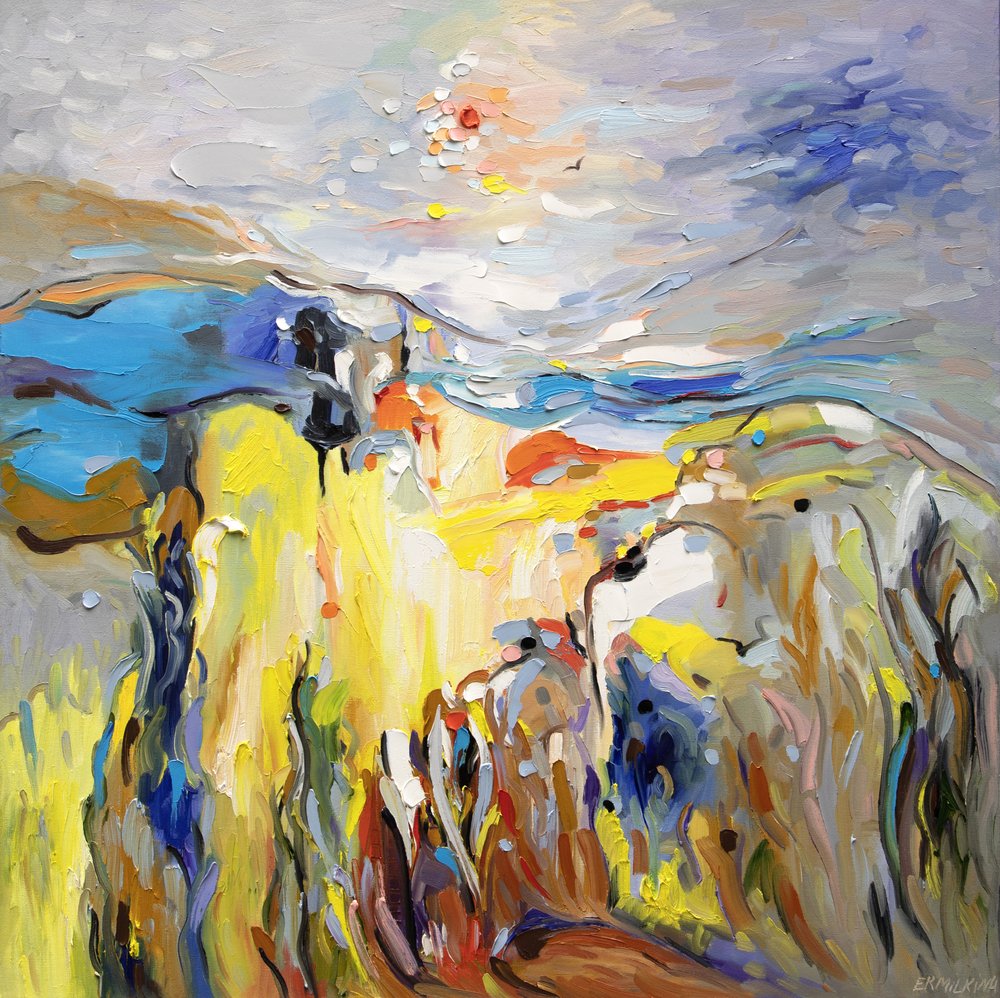 Lebendige abstrakte Landschaft von Ekaterina Ermilkina