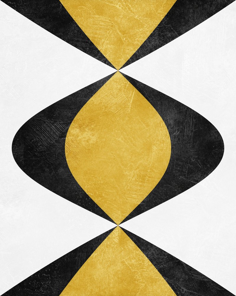 Moderne Schwarz-Gold-Abstraktion von Ema Paraschiv