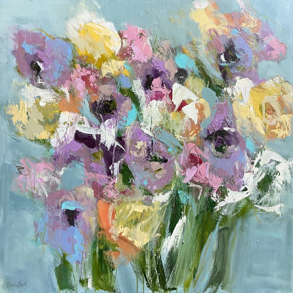 Lebendige abstrakte Blumen von Emma Bell