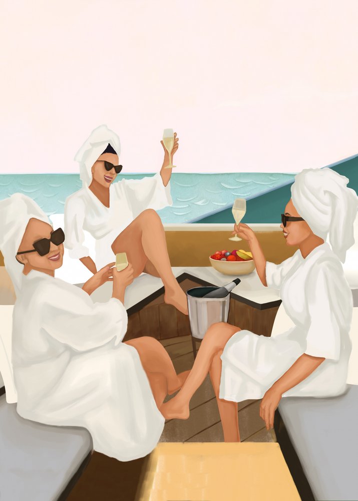 Champagner-Yacht-Entspannung von Flow Line