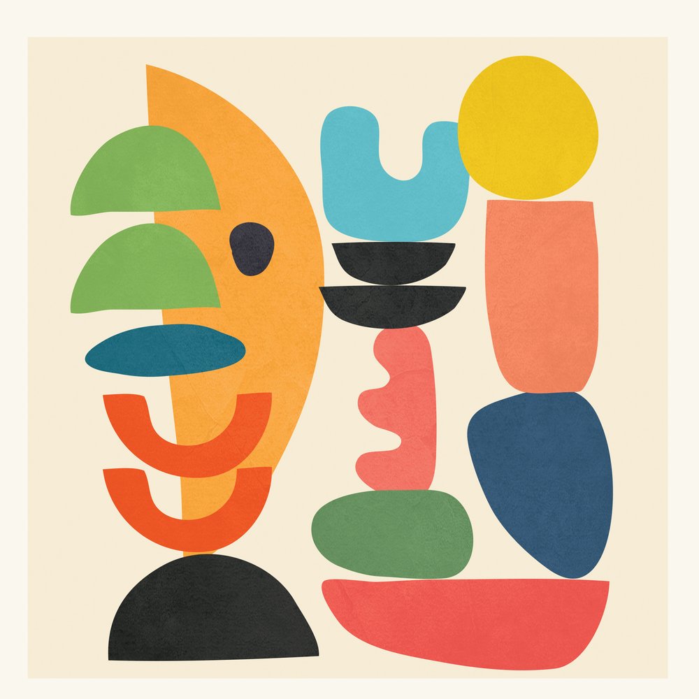 Bunte ausgewogene Formen von Flow Line