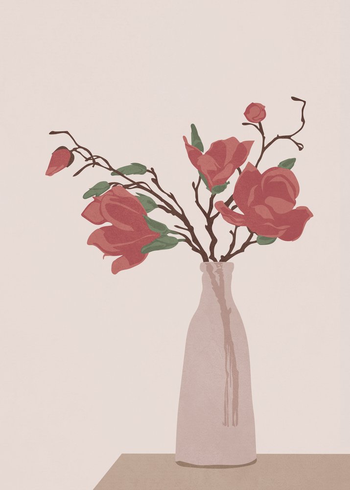 Elegante Magnolienvase von Flow Line