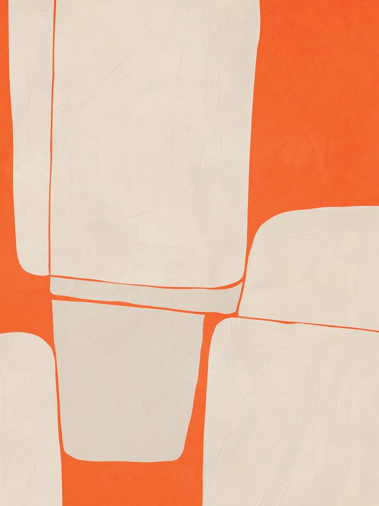 Geometrische Orange Blöcke von Flow Line