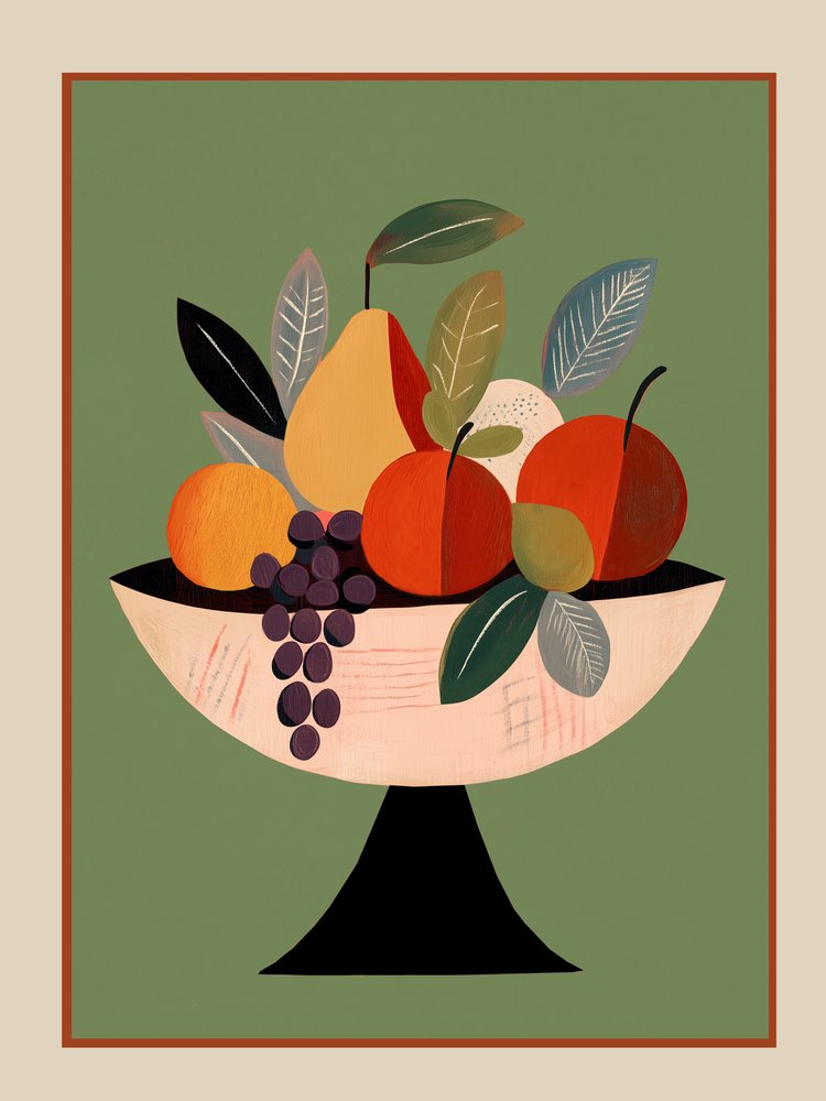 Lebhaftes Frucht Stillleben von Flow Line