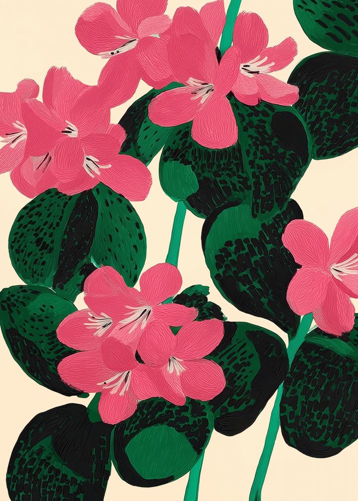 Lebendige pinke Blüten von Flow Line