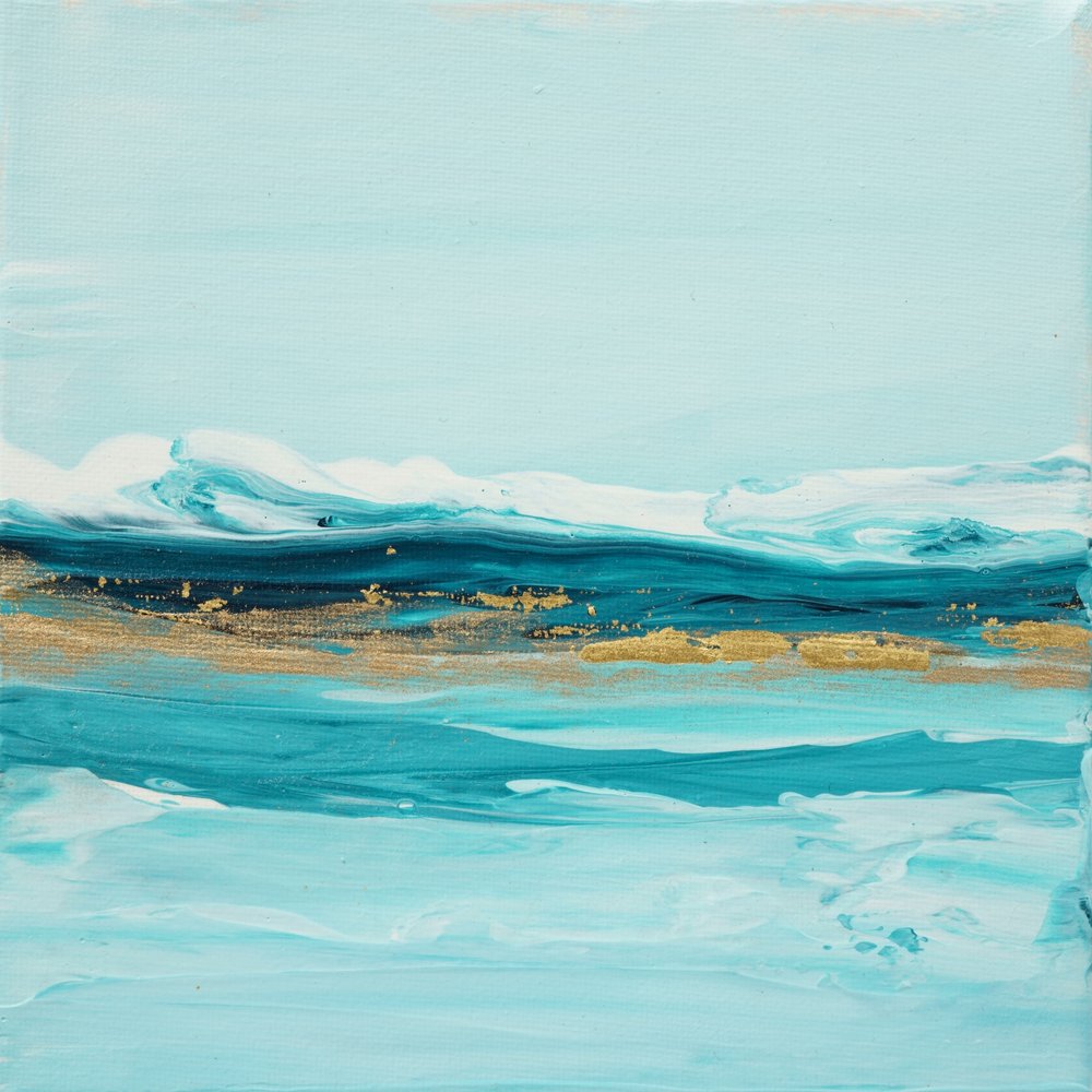 Aqua-Gold-Wellen von Françoise Wattré