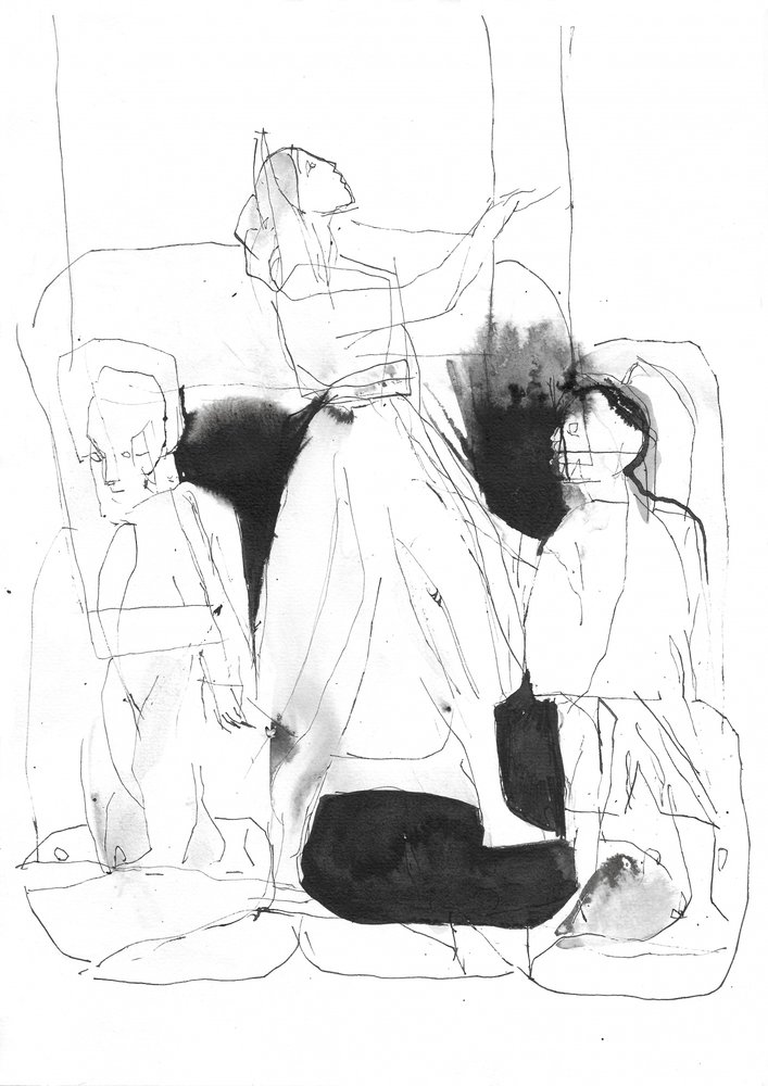 Meditative Tintenfiguren von Frederic Belaubre