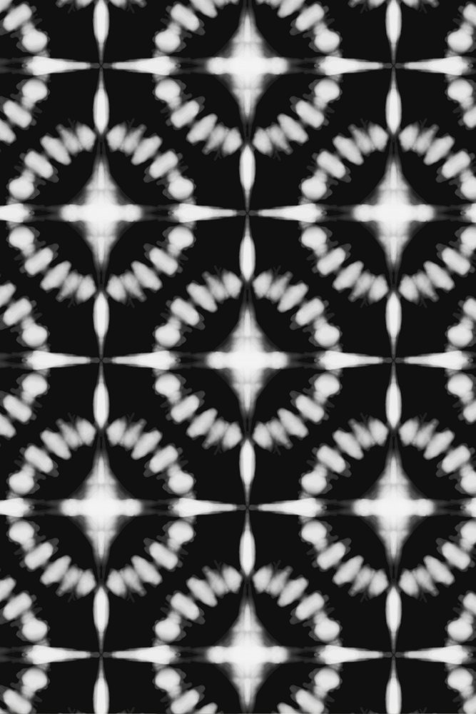 Monochromes Shibori-Muster von Fun Qui