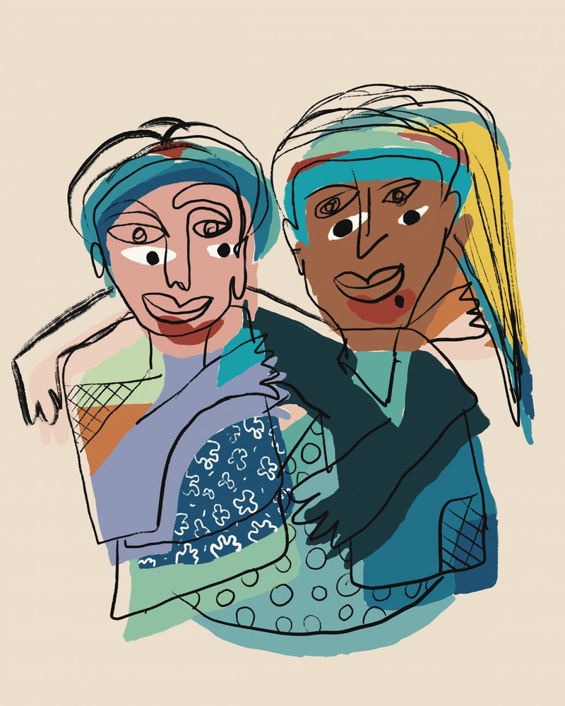 Farbenfrohe Freunde Umarmung von GIovanna Gil Alves