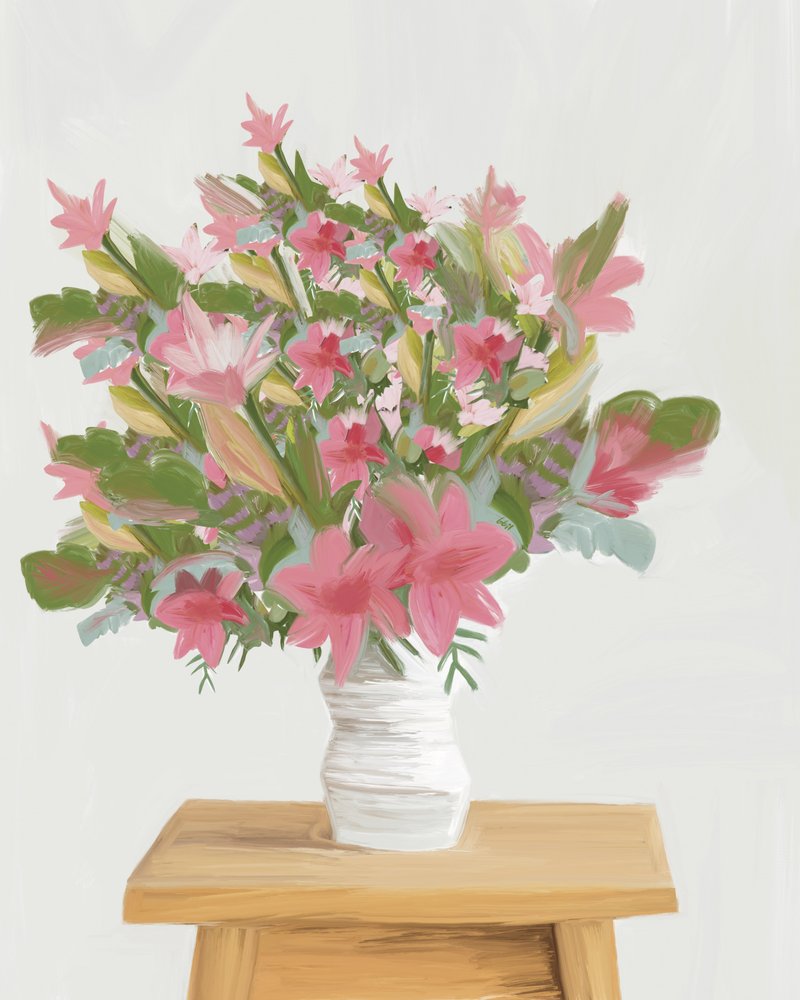 Malerische Rosa Blumen von GIovanna Gil Alves