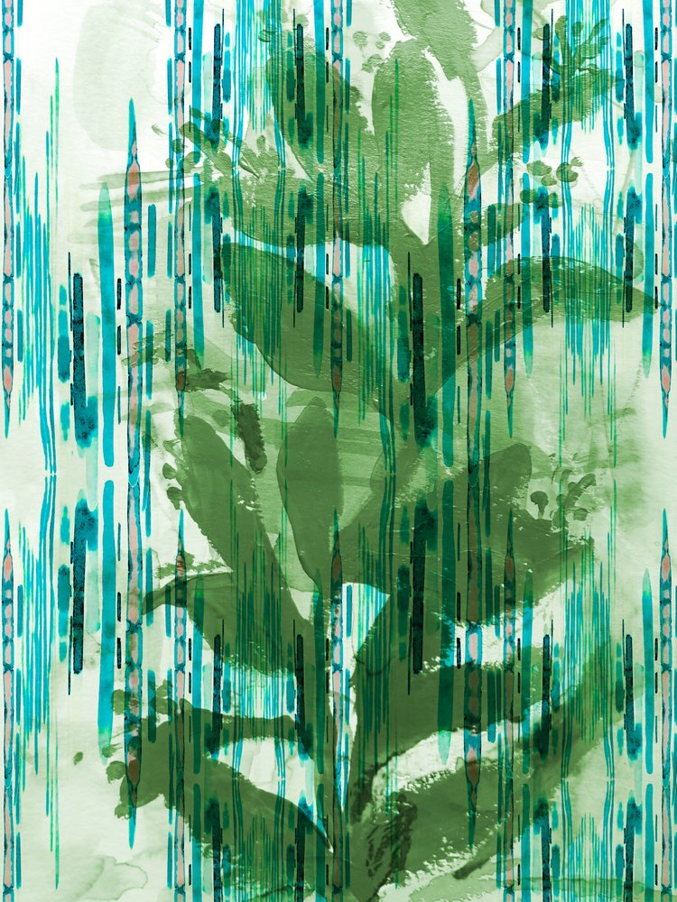 Grüne Aquarell-Laub von Gemma Bardot