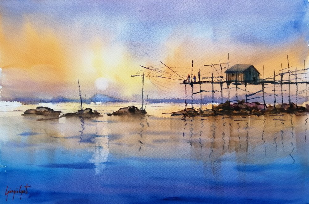 Goldene Stunde Fischerhütte von Giorgio Gosti