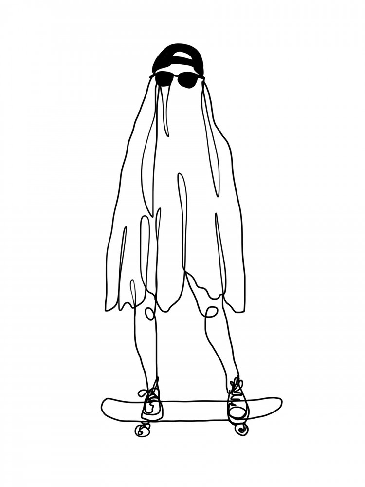 Cooler Skater-Geist von Hanna Lee Tidd