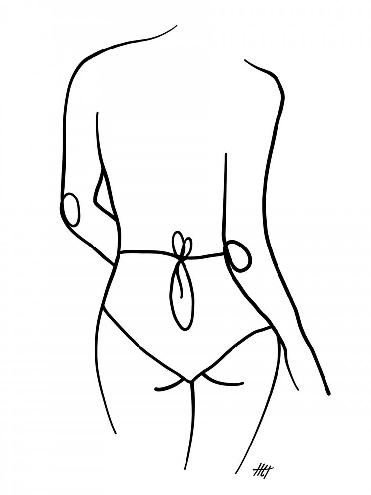 Eleganter Rücken Linienkunst von Hanna Lee Tidd